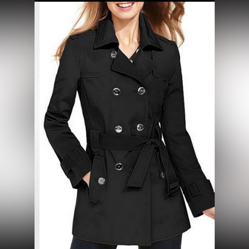 Calvin Klein Belted Waterproof Double Breasted Trench Coat